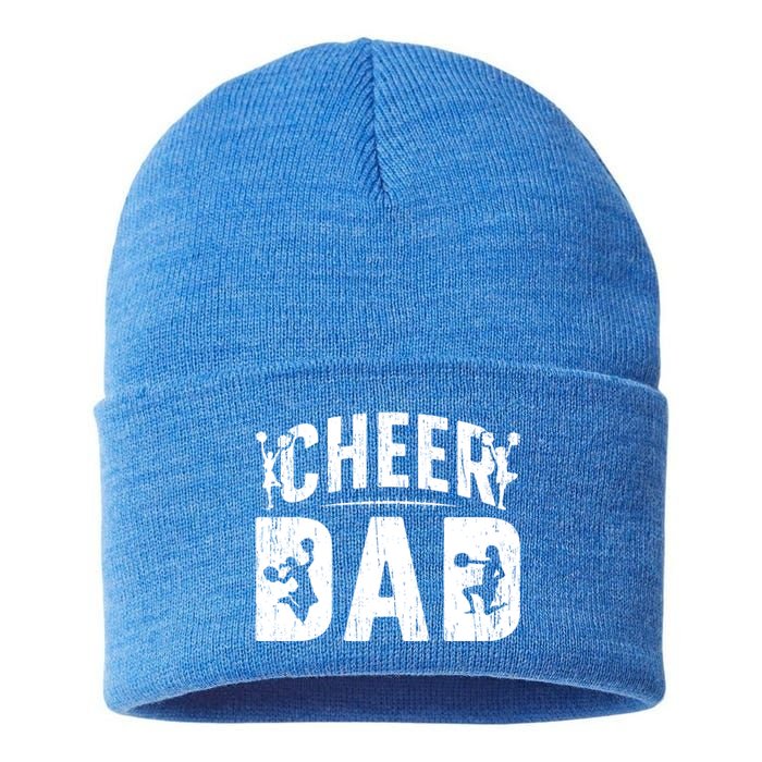 Cheer Dad Cheerleading Dad Of A Cheerleader Father Cool Gift Sustainable Knit Beanie