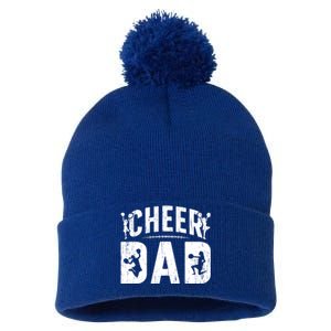 Cheer Dad Cheerleading Dad Of A Cheerleader Father Cool Gift Pom Pom 12in Knit Beanie