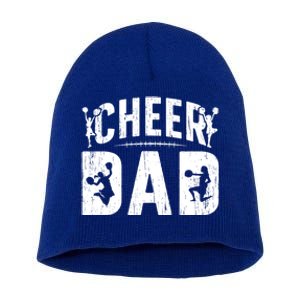 Cheer Dad Cheerleading Dad Of A Cheerleader Father Cool Gift Short Acrylic Beanie