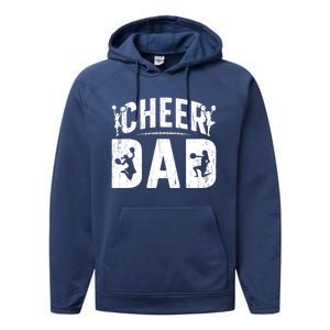 Cheer Dad Cheerleading Dad Of A Cheerleader Father Cool Gift Performance Fleece Hoodie