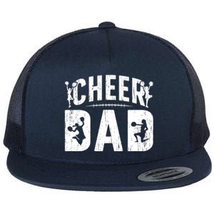 Cheer Dad Cheerleading Dad Of A Cheerleader Father Cool Gift Flat Bill Trucker Hat