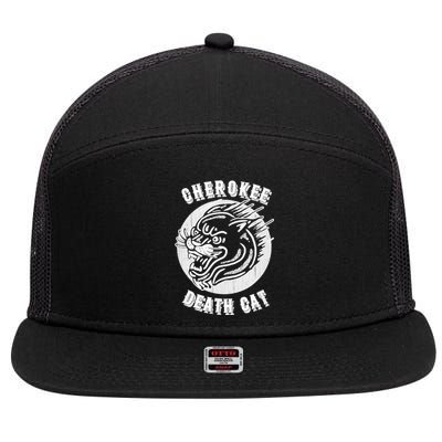 Cherokee Death Cat Cryptozoology Cryptid Folklore Gift 7 Panel Mesh Trucker Snapback Hat