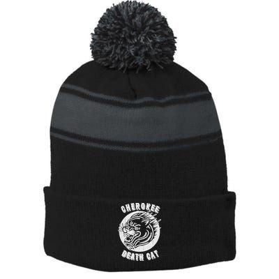 Cherokee Death Cat Cryptozoology Cryptid Folklore Gift Stripe Pom Pom Beanie