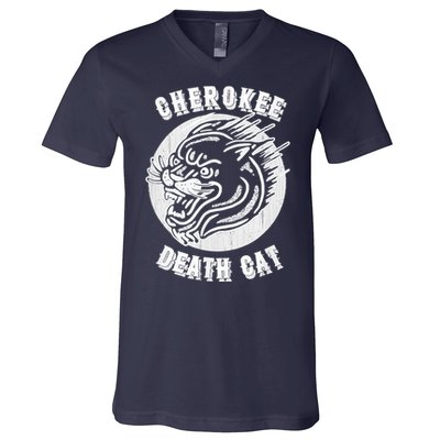 Cherokee Death Cat Cryptozoology Cryptid Folklore Gift V-Neck T-Shirt