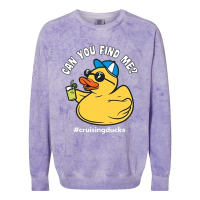 Cruising Ducks, Can You Find Me?, Cruise Duck Colorblast Crewneck Sweatshirt