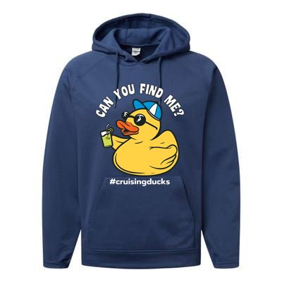 Cruising Ducks, Can You Find Me?, Cruise Duck Performance Fleece Hoodie