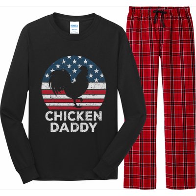 Chicken Daddy Chicken Dad Farmer 4th Of July Father's Day Long Sleeve Pajama Set