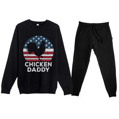 Chicken Daddy Chicken Dad Farmer 4th Of July Father's Day Premium Crewneck Sweatsuit Set