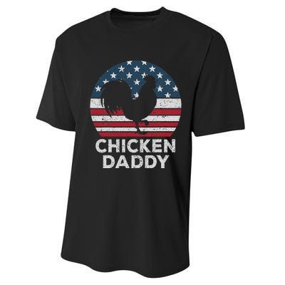 Chicken Daddy Chicken Dad Farmer 4th Of July Father's Day Performance Sprint T-Shirt