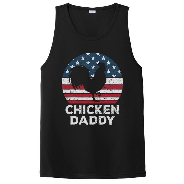 Chicken Daddy Chicken Dad Farmer 4th Of July Father's Day PosiCharge Competitor Tank