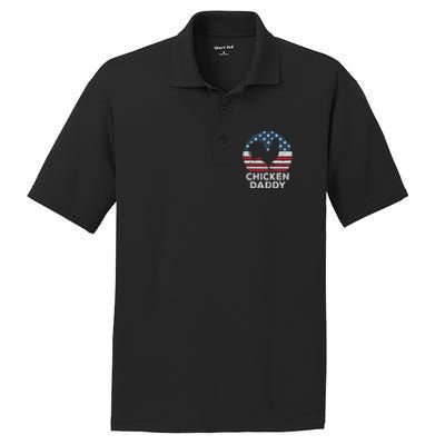 Chicken Daddy Chicken Dad Farmer 4th Of July Father's Day PosiCharge RacerMesh Polo