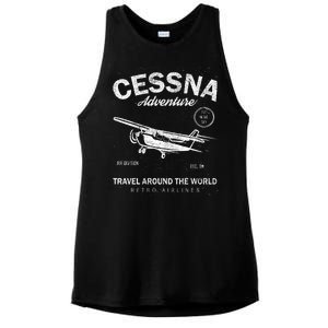 Cessna Distressed Ladies PosiCharge Tri-Blend Wicking Tank