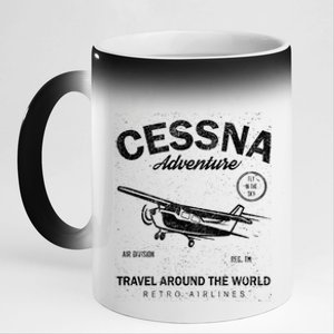 Cessna Distressed 11oz Black Color Changing Mug