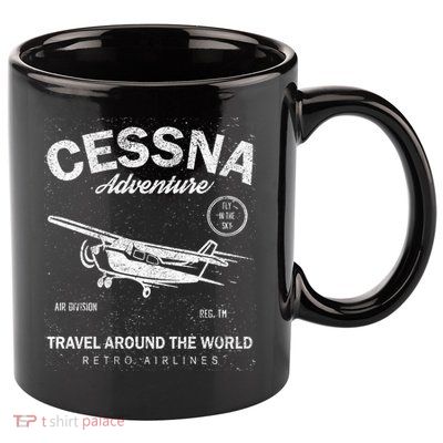 Cessna Distressed 11oz C Handle Ceramic Mug
