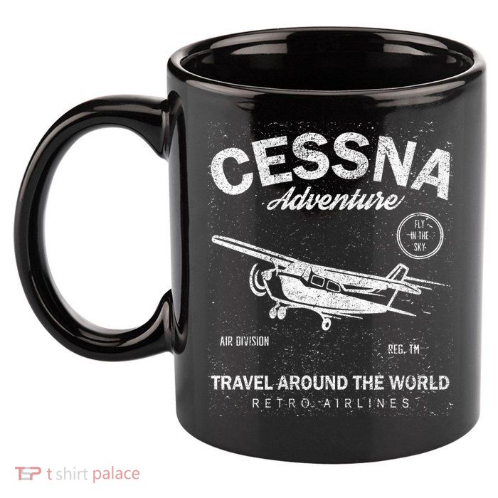 Cessna Distressed 11oz C Handle Ceramic Mug