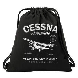 Cessna Distressed Drawstring Bag