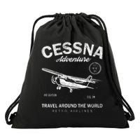 Cessna Distressed Drawstring Bag