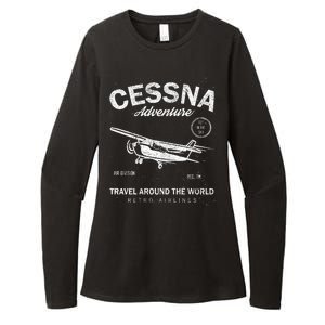 Cessna Distressed Womens CVC Long Sleeve Shirt