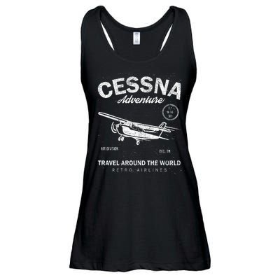 Cessna Distressed Ladies Essential Flowy Tank