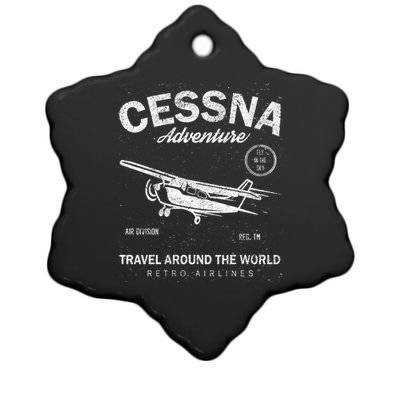 Cessna Distressed Ceramic Star Ornament