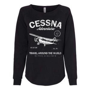 Cessna Distressed Womens California Wash Sweatshirt