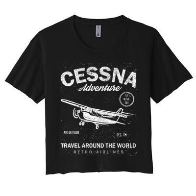 Cessna Distressed Crop Top
