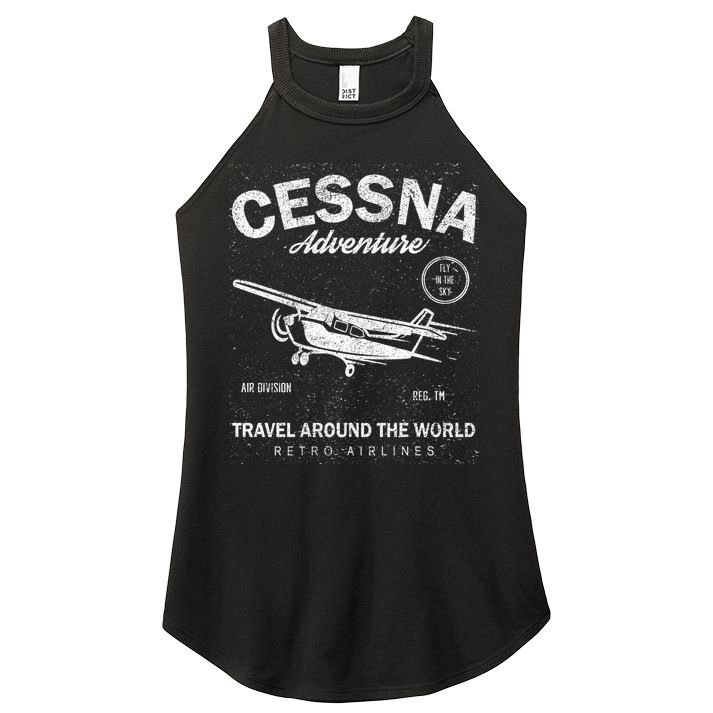 Cessna Distressed Women's Perfect Tri Rocker Tank