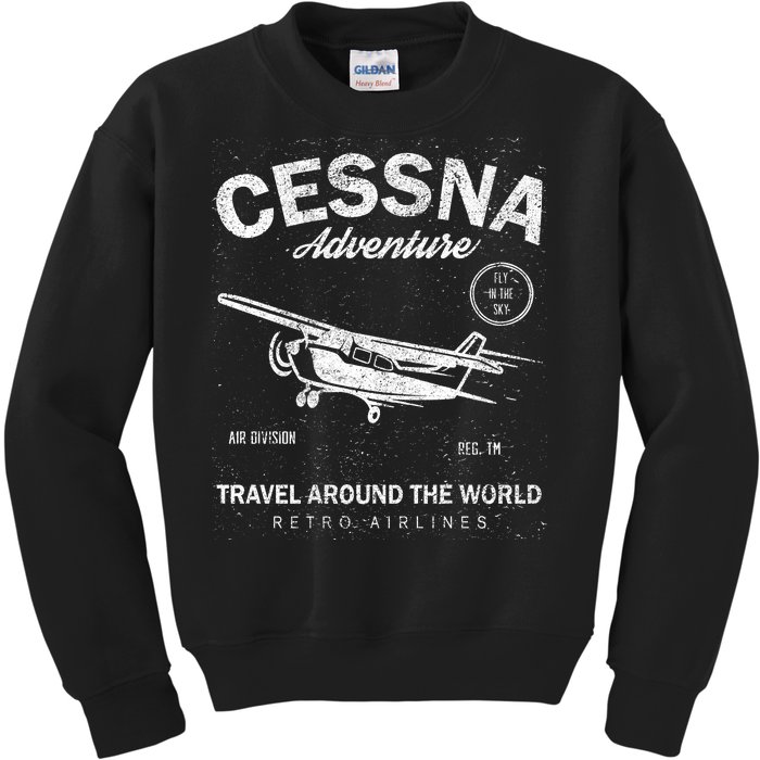 Cessna Distressed Kids Sweatshirt