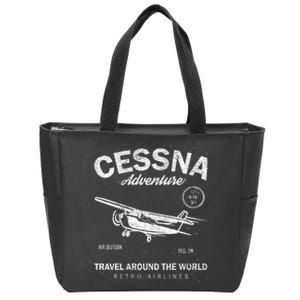 Cessna Distressed Zip Tote Bag