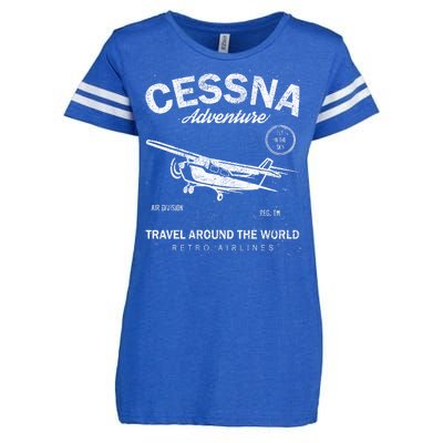 Cessna Distressed Enza Ladies Jersey Football T-Shirt