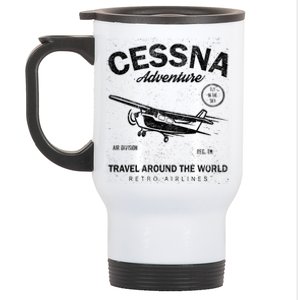 Cessna Distressed Stainless Steel Travel Mug