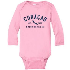 Curacao Dutch Caribbean Souvenir Cruise Vacation Baby Long Sleeve Bodysuit