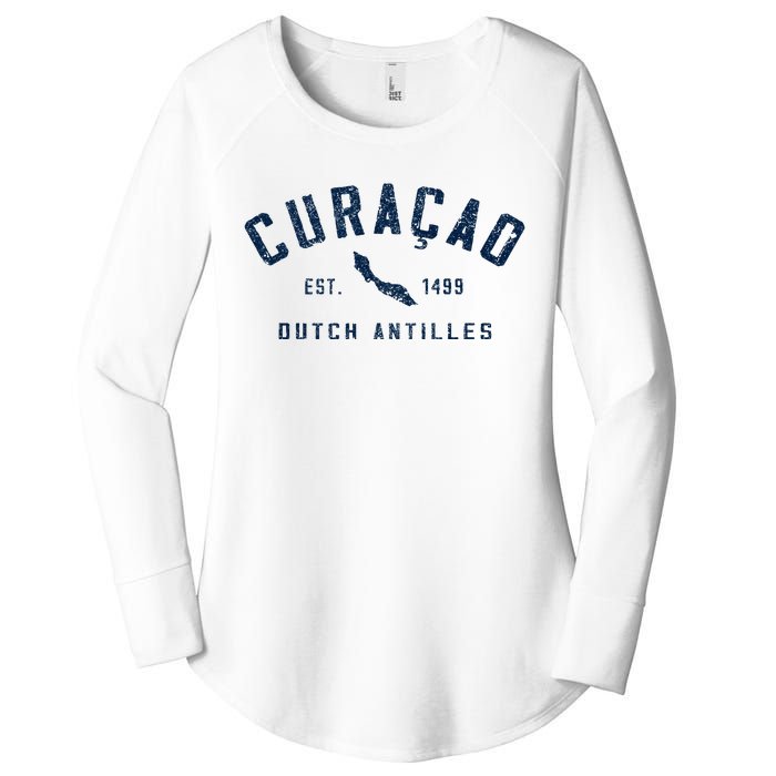 Curacao Dutch Caribbean Souvenir Cruise Vacation Women's Perfect Tri Tunic Long Sleeve Shirt