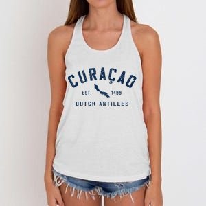 Curacao Dutch Caribbean Souvenir Cruise Vacation Women's Knotted Racerback Tank