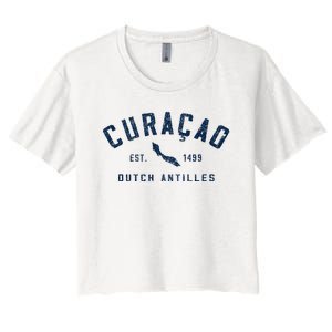 Curacao Dutch Caribbean Souvenir Cruise Vacation Women's Crop Top Tee