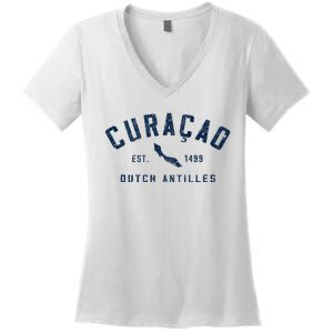 Curacao Dutch Caribbean Souvenir Cruise Vacation Women's V-Neck T-Shirt