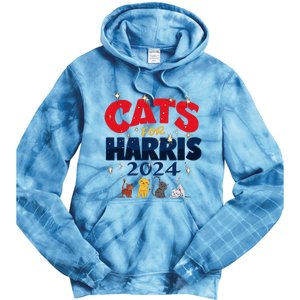 Cat Design Cats For Kamala Funny Harris Supporter Tie Dye Hoodie