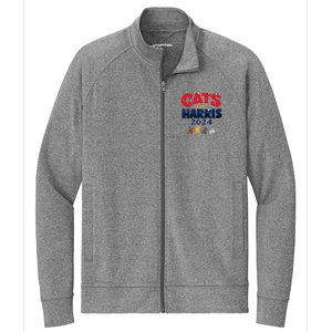 Cat Design Cats For Kamala Funny Harris Supporter Stretch Full-Zip Cadet Jacket