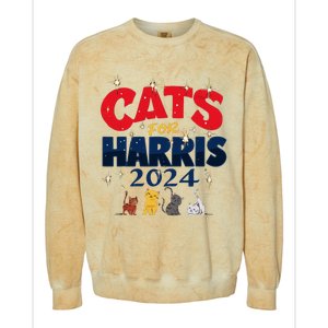 Cat Design Cats For Kamala Funny Harris Supporter Colorblast Crewneck Sweatshirt