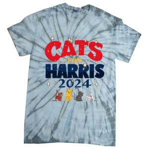 Cat Design Cats For Kamala Funny Harris Supporter Tie-Dye T-Shirt