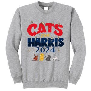 Cat Design Cats For Kamala Funny Harris Supporter Tall Sweatshirt