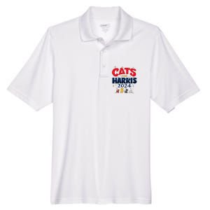 Cat Design Cats For Kamala Funny Harris Supporter Men's Origin Performance Pique Polo