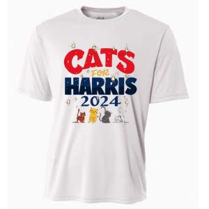 Cat Design Cats For Kamala Funny Harris Supporter Cooling Performance Crew T-Shirt