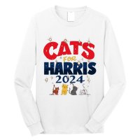 Cat Design Cats For Kamala Funny Harris Supporter Long Sleeve Shirt