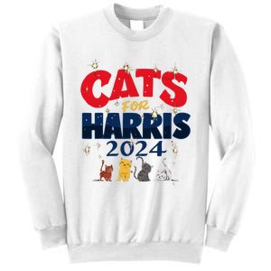 Cat Design Cats For Kamala Funny Harris Supporter Sweatshirt