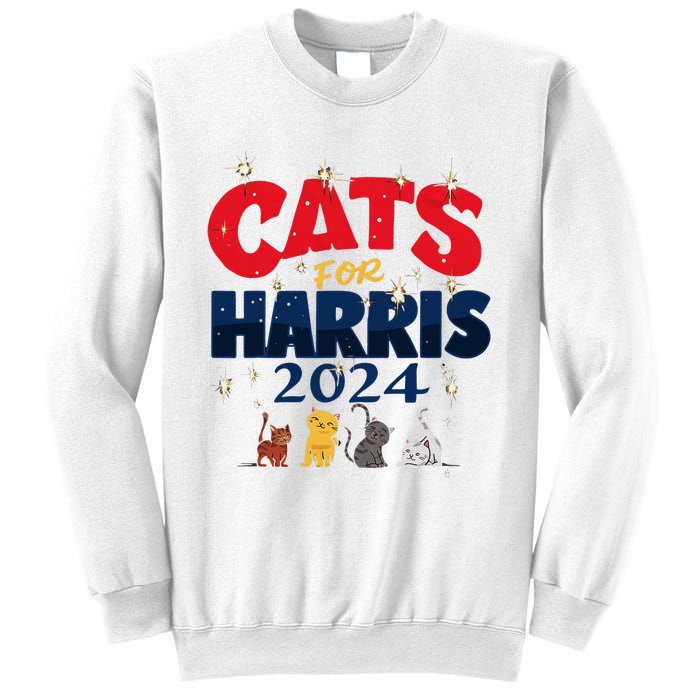 Cat Design Cats For Kamala Funny Harris Supporter Sweatshirt