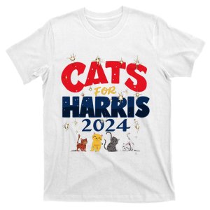 Cat Design Cats For Kamala Funny Harris Supporter T-Shirt