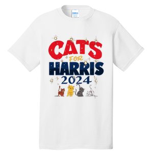 Cat Design Cats For Kamala Funny Harris Supporter Tall T-Shirt