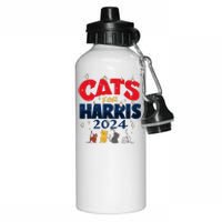 Cat Design Cats For Kamala Funny Harris Supporter Aluminum Water Bottle