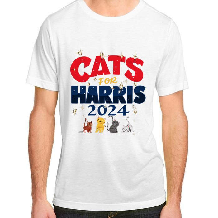 Cat Design Cats For Kamala Funny Harris Supporter Adult ChromaSoft Performance T-Shirt